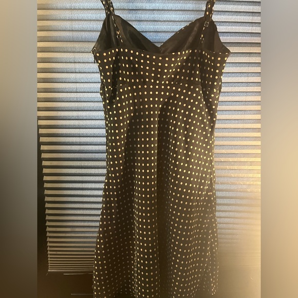 Urban outfitters polka-dot black mini dress, small ruffles, size medium. - Picture 7 of 11